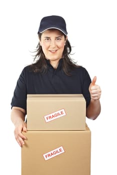 Delivering a parcels fragile