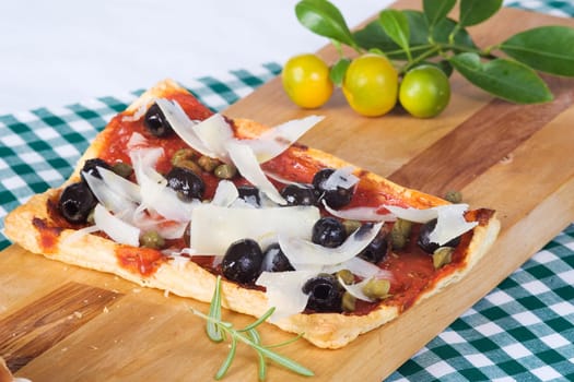 Parmesan cheese on pizza