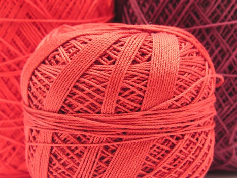 Red Wool Balls in Close-up