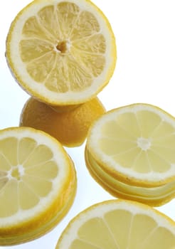 Lemon over white background