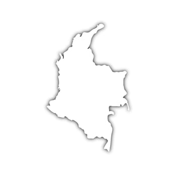 map of columbia with shadow