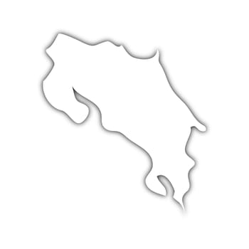 map of costa rica with shadow