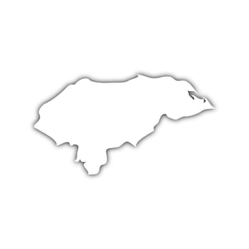 map of honduras with shadow