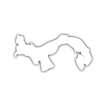map of panama with shadow