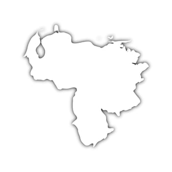 map of venezuela with shadow