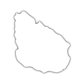 map of uruguay with shadow