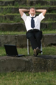 relaxing businessman
