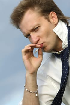 smoking man outdoor