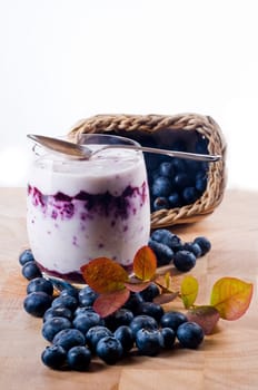 Blueberry curd in a glass