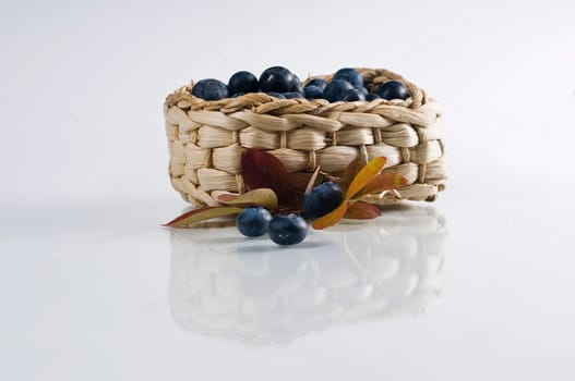Blueberries in a raffia basket