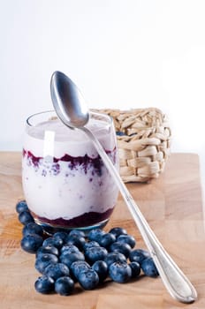 Blueberry curd in a glass