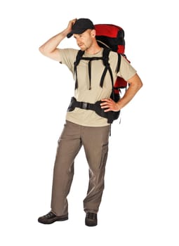 man with backpack