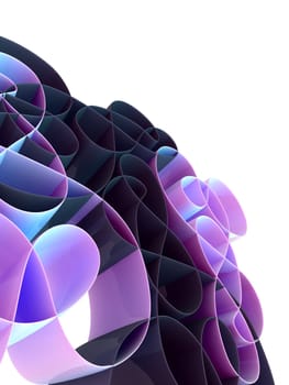 abstract and colored 3d shapes on white background
