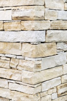 Wall made from sandstone bricks