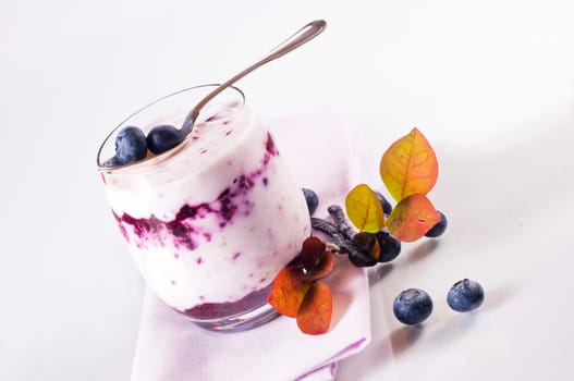 Blueberry curd in a glass