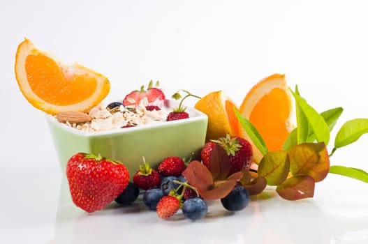 Yoghurt with muesli and fruit