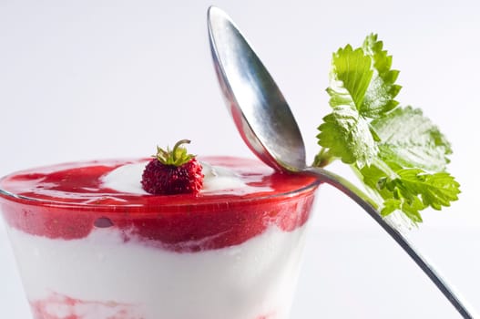 Strawberry curd in a glass