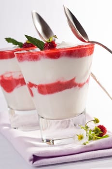 Strawberry curd in a glass