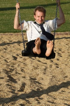 man swinging