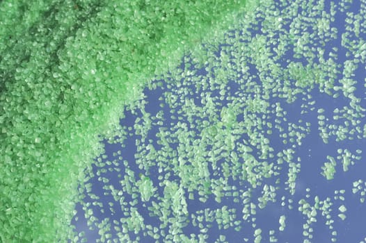 Green crystals of sea salt