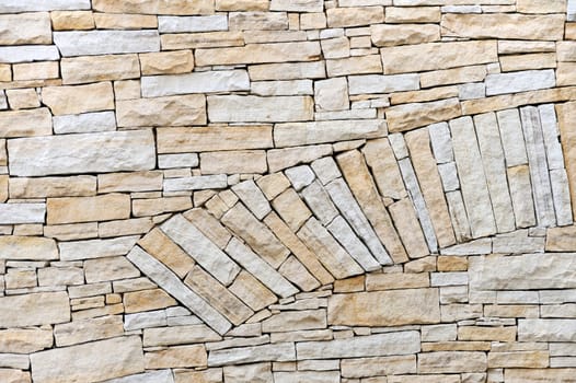 Wall made from sandstone bricks
