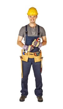 manual worker with tool