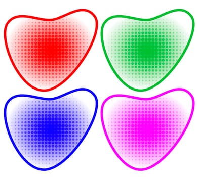 Heart Icon Grid Red-Green-Blue-Purple