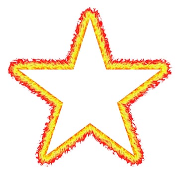Fiery Outlined Star