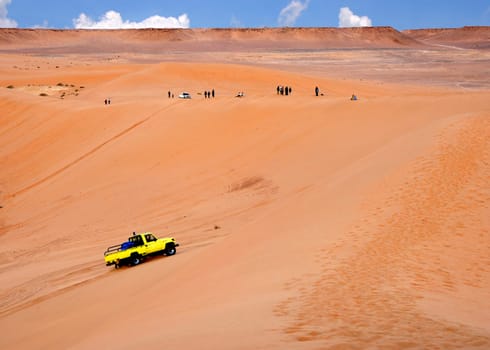 Dune bashing in the sand dunes of the Sahara,Libya