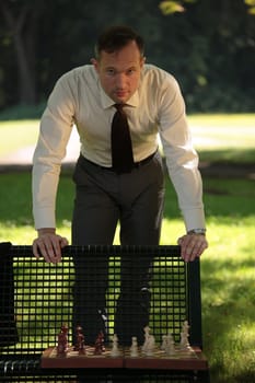 man with chessboard