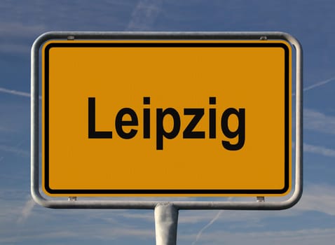 Town sign of Leipzig