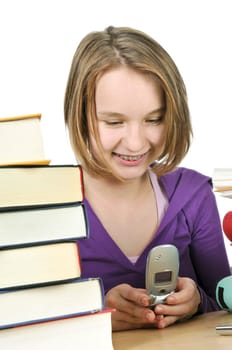Teenage girl studying