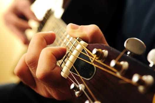 Man playing a guitar