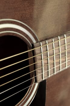 Old guitar close up