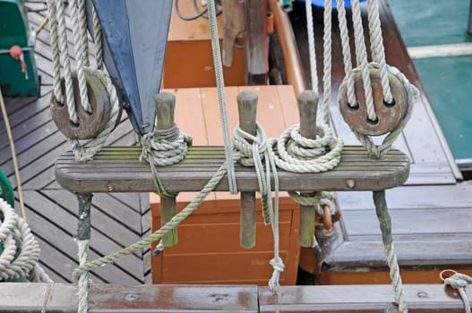 Ropes on a sailing ship