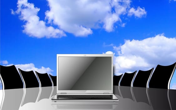 Laptop on desk