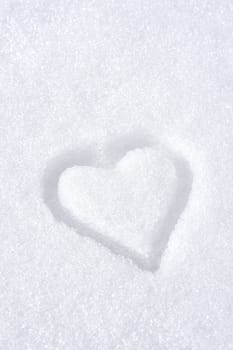 Heart on the snow