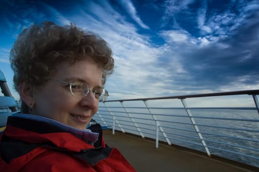 Woman smiling - on cruise
