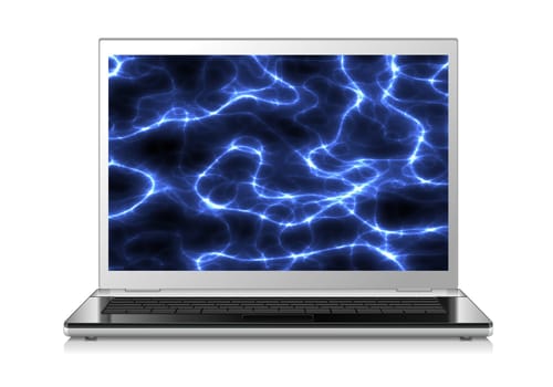 Laptop on white background