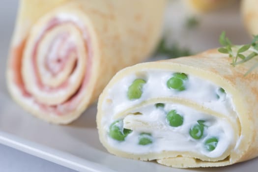 Peas and ham creps
