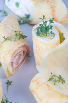 Crepes with peas