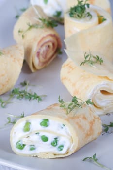 Crepes with peas