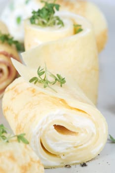 Cheese crepe rolls