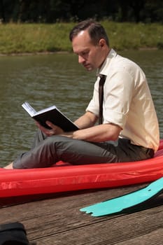 Man reading the book