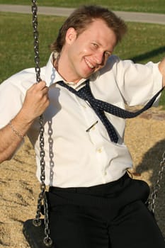 Man on swings