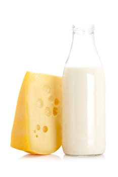 Cheese and milk bottle