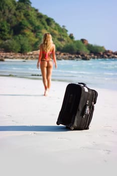 Luggage on the beach