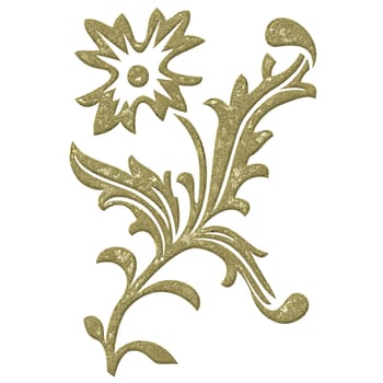 Design element - Floral gold-plated