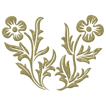 Design element - Floral gold-plated