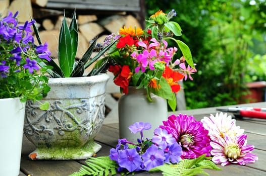 Flower Pots Decoration Garden Table